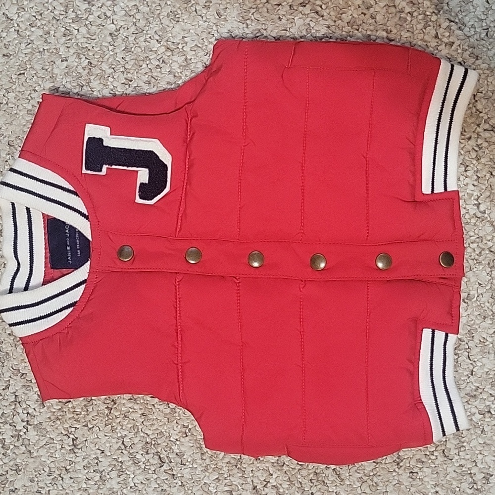 Janie And Jack Red Puffer Vest